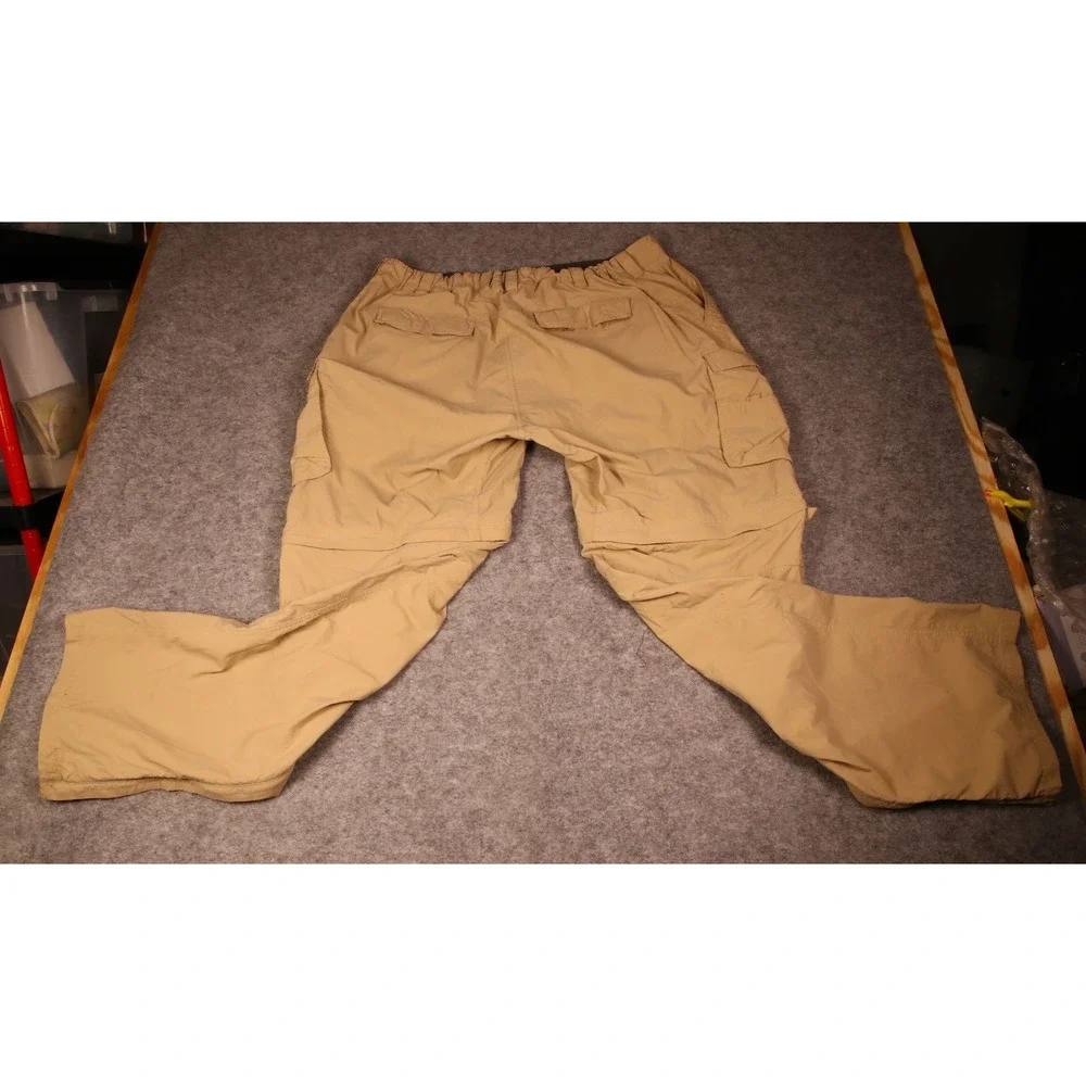 REI Sahara Convertible Hiking Cargo Pants Mens XL x 32L Tan Nylon Zip Off Shorts